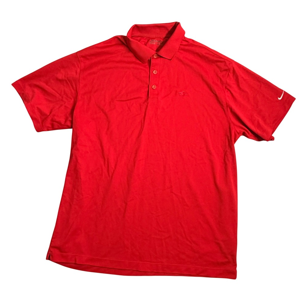 Disney Nike Golf Polo Shirt Red Dri‎ Fit Men's XXL Short Sleeve Performance Golf